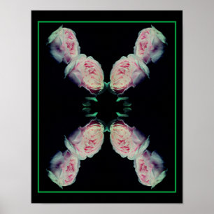 Rosas rosadas parejas arte floral abstracto