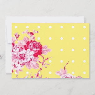 Rosas Rosadas Sobre Invitación A La Boda Amarilla