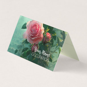 Rosas rosadas - Tarjeta de visita