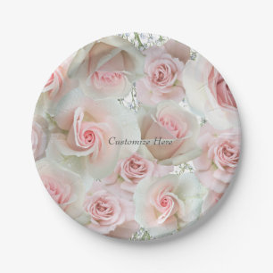 Rosas rosadas y aliento de bebé Platos de CUALQUIE