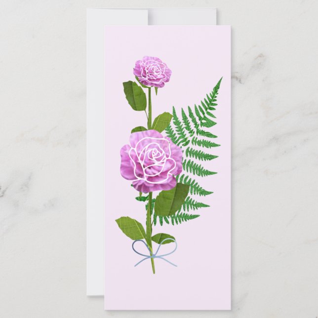 Rosas rosadas y un fern (Anverso)