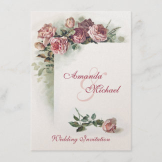 Rosas rosados que casan la invitación