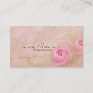 Rosas rosados que casan tarjetas de visita del