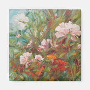Rosas rosados que pintan el imán