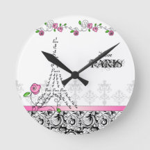 Rosas rosas rosadas del reloj Personalizado de Par