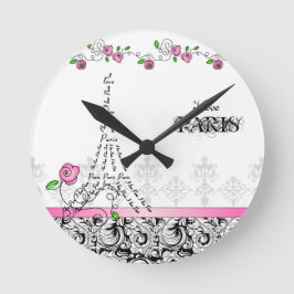 Rosas rosas rosadas del reloj Personalizado de Par