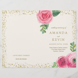 Rosas rosas rosas y programas de boda de Purpurina