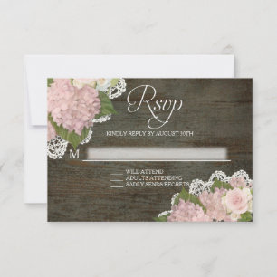 Rosas RSVP Hydrangea Rosa Lace Floral de madera os
