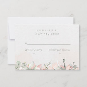 Rosas ruborizantes Boda RSVP Sin Elección de Comid