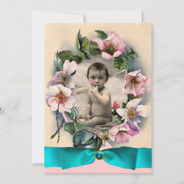 Rosas SALVAJES Y PLANTILLA DE FOTOS DE RIBBON AZUL (Anverso)