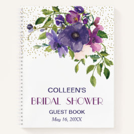 Rosas salvajes y violeta azul ducha de novia libro