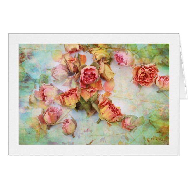 Rosas secos en vintage verde (Anverso (Horizontal))