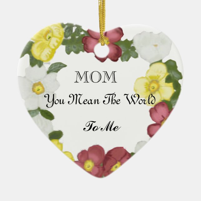 Rosas silvestres adorno de cerámica editable Día d (Frente)