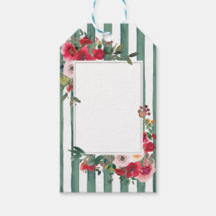 Rosas silvestres y etiqueta de vino Basil Green St