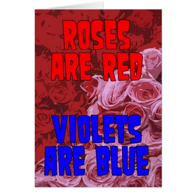 Rosas son Rojas, Violetas son Azules Tarjeta Adopt (Frente)