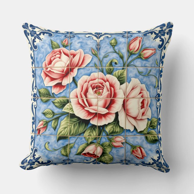 rosas sonrosadas de Lisboa  almohada (Anverso)