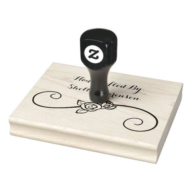 Rosas Swash, a mano por, sello de caucho de 4" x 5 (Sello)