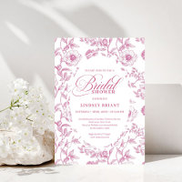 Rosas Toile Francesas Invitación de Boda Dusty Pin
