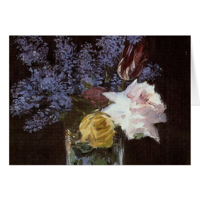 Rosas, tulipanes, licores en una maleta de cristal (Anverso (Horizontal))