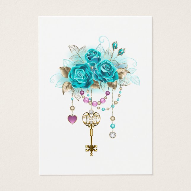 Rosas turquesas con llaves (Frente)