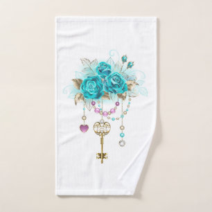 Rosas turquesas con llaves