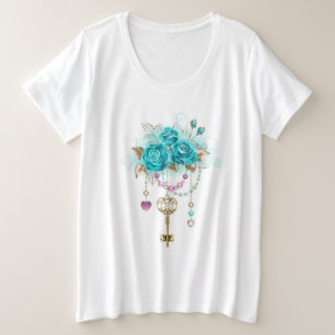 Rosas turquesas con llaves