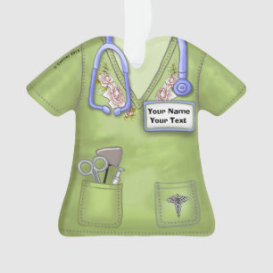 rosas verdes Ornamento de enfermería para exfoliac