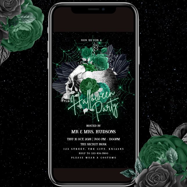 Rosas verdes y la invitación a la fiesta de Hallow (Subido por el creador)