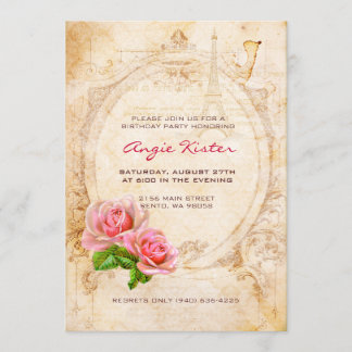 Rosas victorianos de época Invitación a la fiesta 