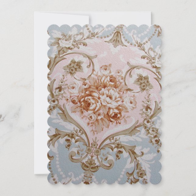Rosas victorianos - Invitaciones / Boda de novia R (Anverso)
