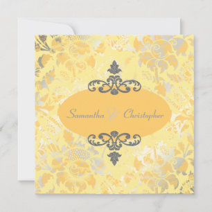 Rosas Vintage + Invitaciones Amarillas/Gris