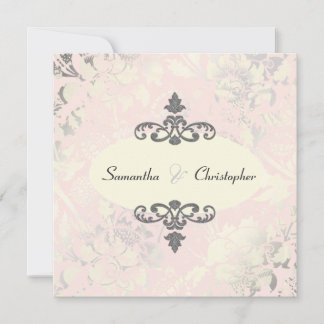 Rosas Vintage + Invitaciones rosadas/finas platead