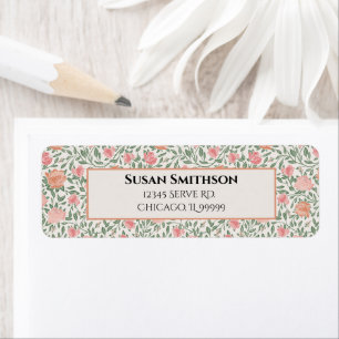 Rosas Vintage Perfectas Rosa y Melocotón Etiqueta 