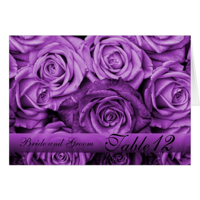 Rosas Violeta de época Tarjeta de número de tabla (Anverso (Horizontal))