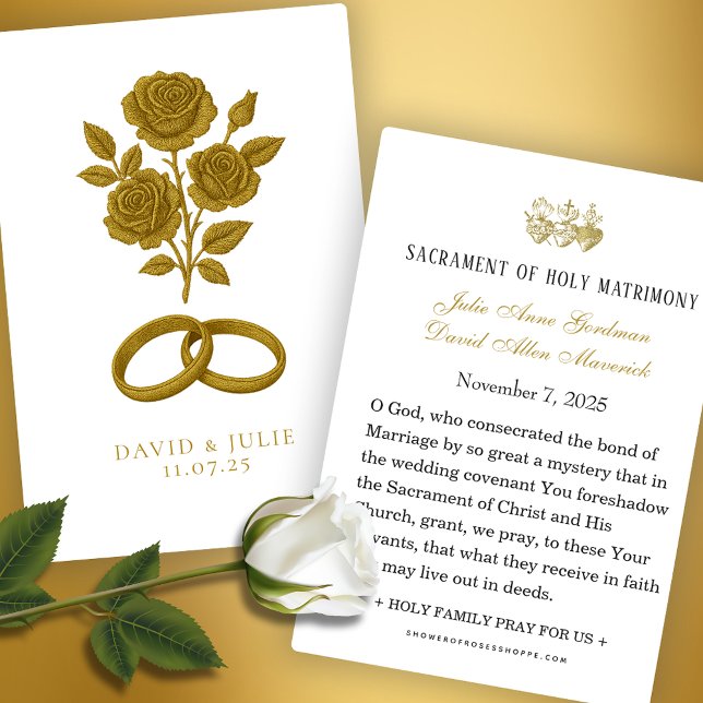 Rosas y bandas de Bodas Oración católica Keepsake (Subido por el creador)