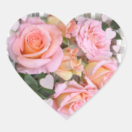 Rosas y corazones ~ Pegatina del corazón