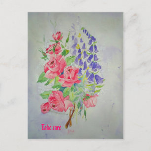 Rosas y digital de la postal