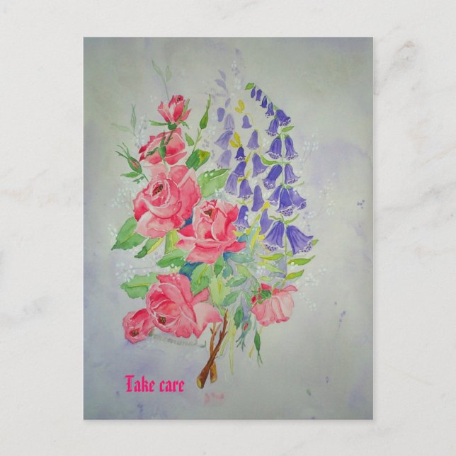 Rosas y digital de la postal (Anverso)