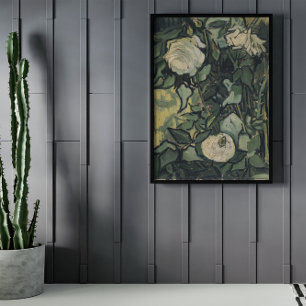 Rosas y escarabajo de Vincent van Gogh, arte vinta