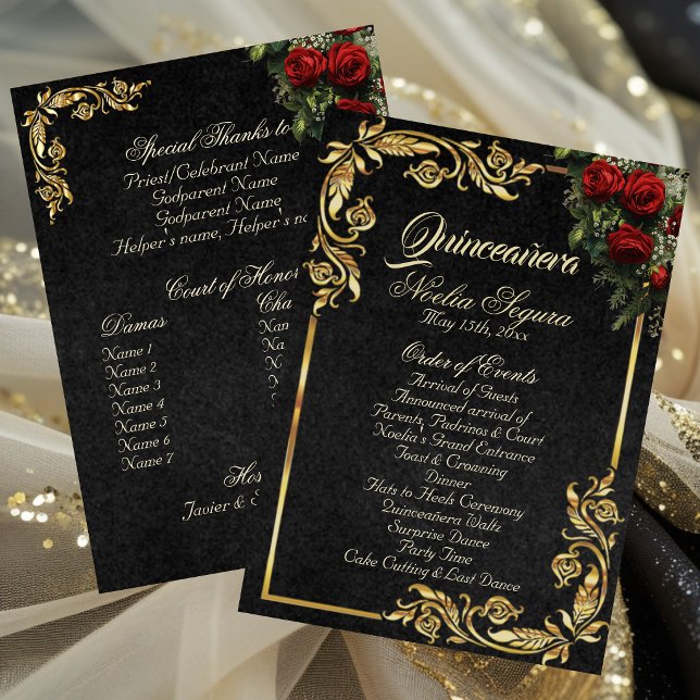 Rosas y Hojas Doradas - Programa de Quinceañera Ne (Subido por el creador)