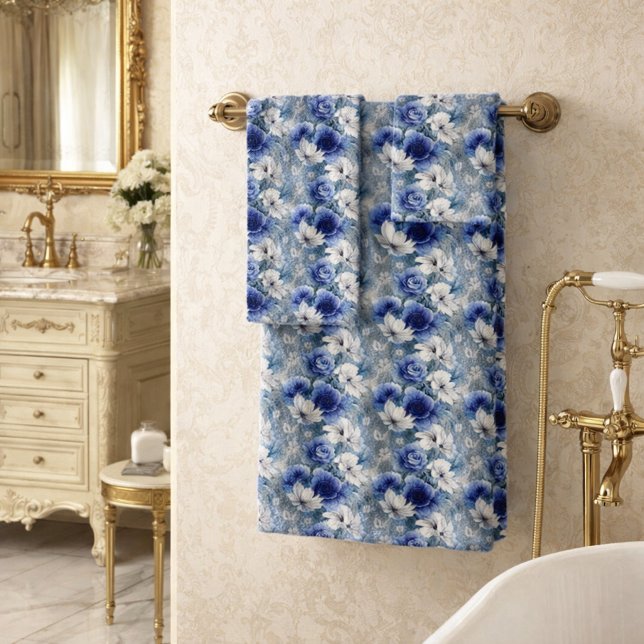 Rosas y Lirios Azules y Blancos Elegantes (Subido por el creador)