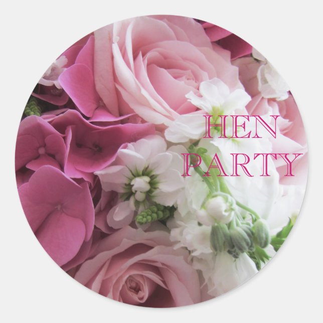 Rosas y Pegatinas de Hydrangeas Hen Fiesta Do (Anverso)