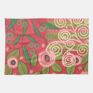 Rosas y toalla de té Stripes