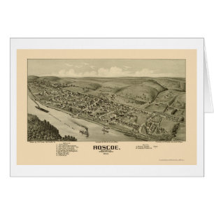 Roscoe, mapa panorámico del PA - 1902