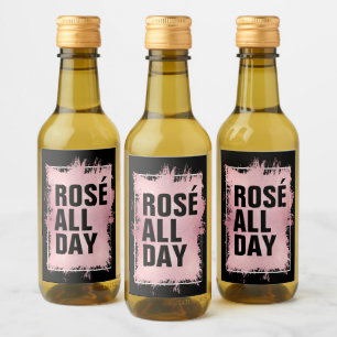 ROSÉ ALL DAY Faux Relieve metalizado sobre Black M
