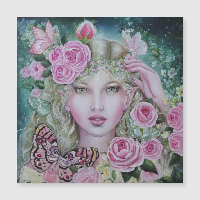 Rose fairy flat magnetic card (Anverso)