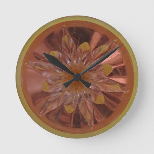 Rosé Flor Amarillo reloj de pared (Anverso)