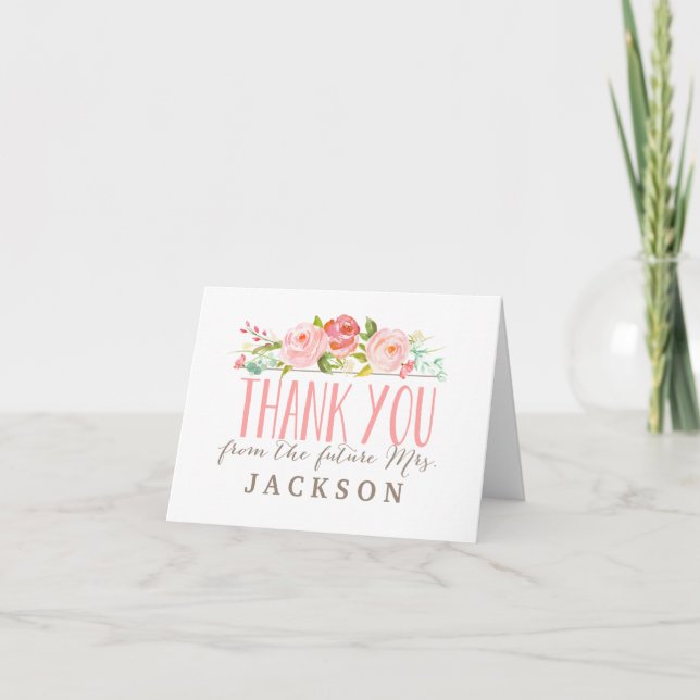 Rose Garden | Tarjeta de agradecimiento para despe (Anverso)