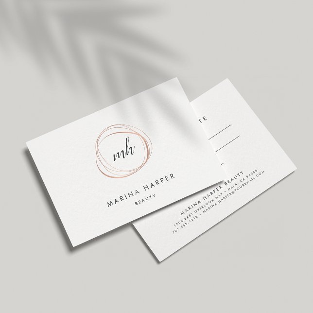 Rose Gold Abstract Monogram Logo Gift Certificate (Subido por el creador)