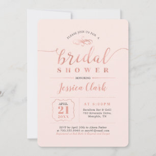 Rose Gold & Blush   Elegante Invitación de Despedi